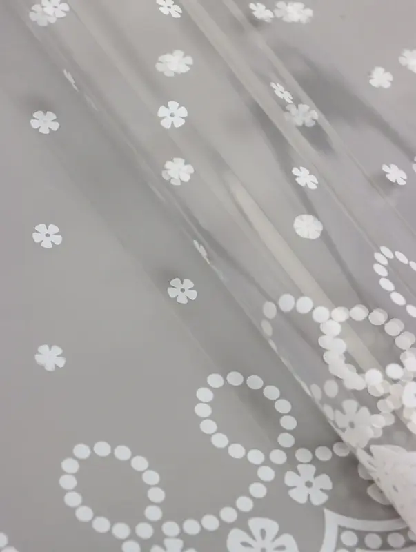 Пленка прозрачная с рисунком &laquo;Классикцветов&raquo; Белый 0.7&times;8.2&plusmn;5%м