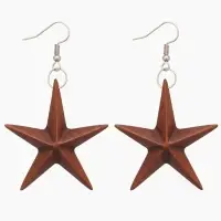 Серьги " Звезда" дерево соно
