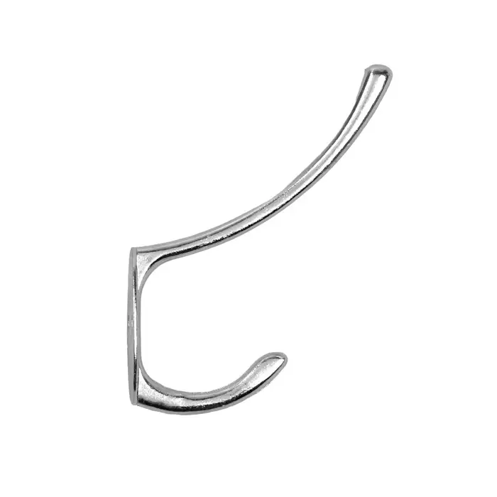 Крючок мебельный ТУНДРА TKd=014, двухрожковый, хром, 100 шт.