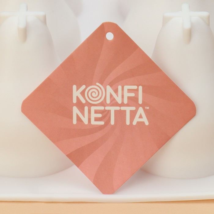 Форма для муссовых десертов и выпечки Доляна &laquo;Груша&raquo;, силикон, 29,3&times;17,2&times;6,5 см, 8 ячеек (d=5,5 см), цвет белый