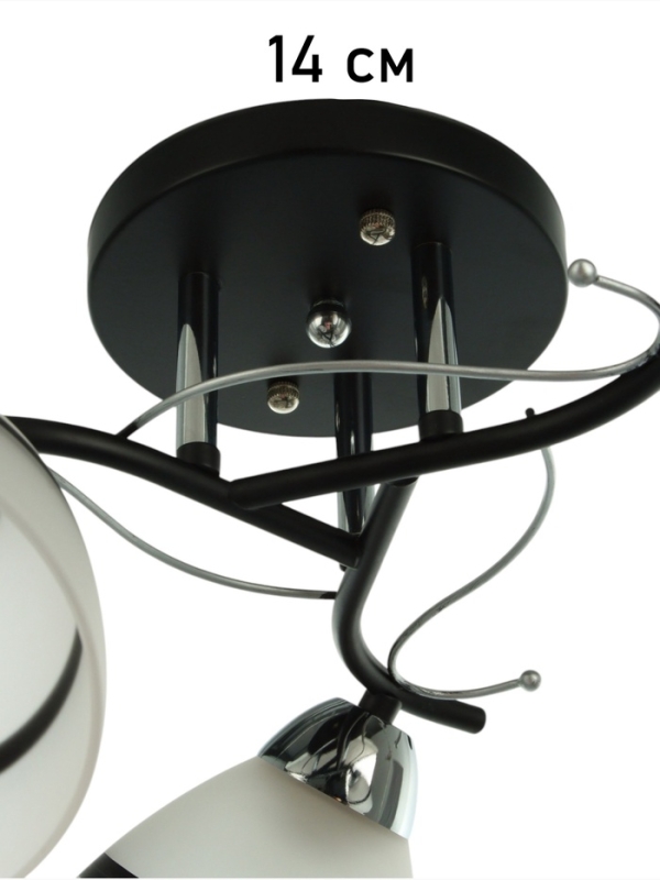 Люстра "Лайма" 3хЕ27 40Вт черно-хромовый 46х46х24 см