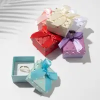 Коробочка подарочная под кольцо/серьги &laquo;Кубики&raquo;, 5&times;5 (размер полезной части 4.5&times;4.5 см), МИКС, вставка белая