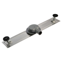 Трап ZEIN engr, c флaнцeм свободного вращ 360&deg;, 7*60 см, d=40/50 мм, нерж сталь, сатин