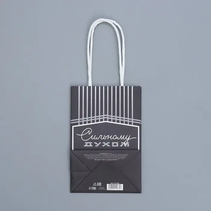 Пакет подарочный крафтовый, упаковка, &laquo;Сильному духом&raquo;, 15 х 10 х 6 см