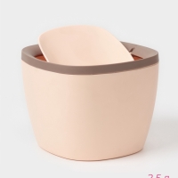 Мусорное ведро настольное Доляна &laquo;Сантор&raquo;, пластик, 2,5 л, 16,5&times;16&times;12,5 см, бежевое