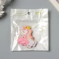 Декор для творчества войлок блеск "Единорог в облаках" 5х4,8 см