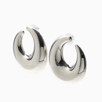 Серьги металл &laquo;Кольца&raquo; полумесяц, цвет серебро