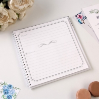 Книга пожеланий &laquo;Белая с блестками&raquo; на пружине, 21,7 х 21 см.