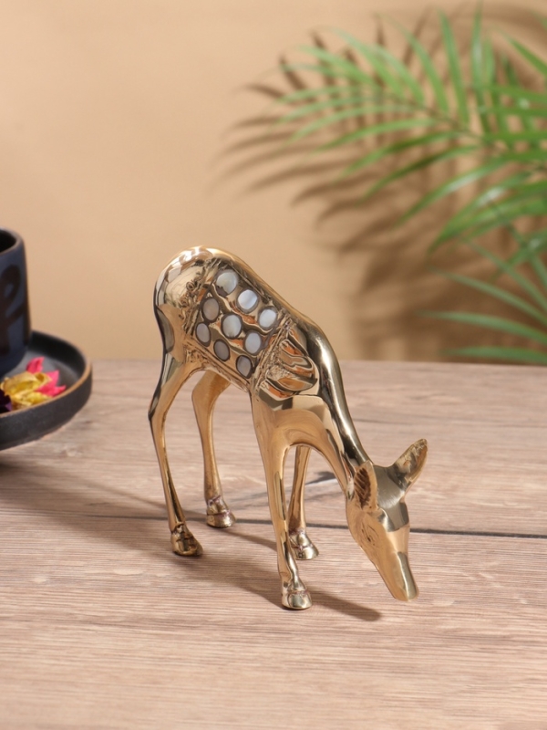 Сувенир &laquo;Косуля&raquo;, латунь с перламутром, 13&times;4.5&times;15 см