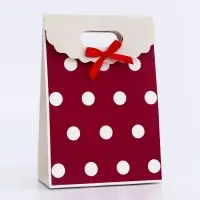 Подарочная коробка - пакет, упаковка с вырубной ручкой, &laquo;Горох&raquo;, 14&times;6&times;21 см