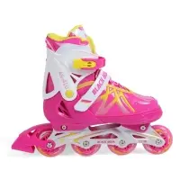 Коньки раздвижные BlackAqua, р. 39-42, для фитнеса, с роликовой платформой, цвет фуксия