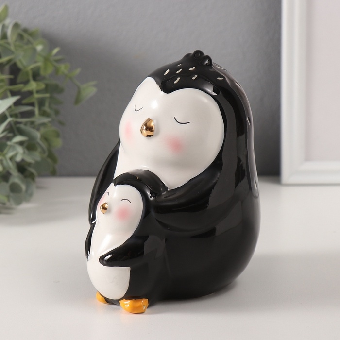 Копилка керамика "Пингвин с малышом" 10х11,9х13,8 см