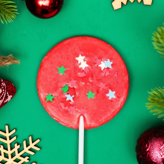 Новый год. Карамель леденцовая на палочке, с декором, "Конфетти", МИКС, 40 г