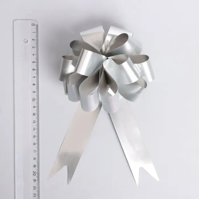 Бант-шар №3 простой серебряный