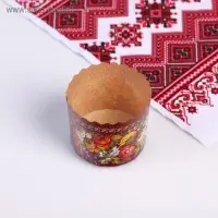 Форма бумажная для кулича &laquo;Жостово&raquo;, 7&times;6 см, МИКС