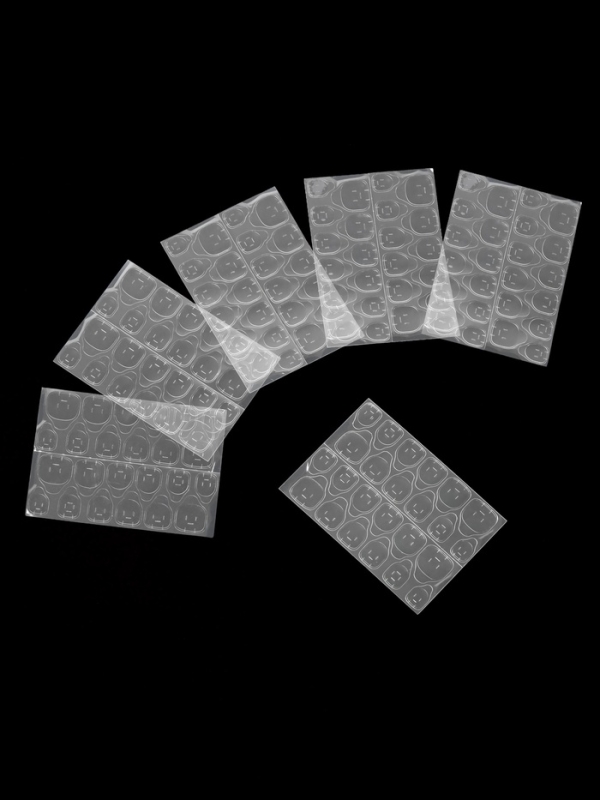 Клей стики для накладных ногтей, набор 6 листов, прозрачные