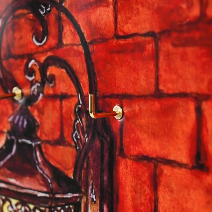 Ключница открытая "Фонарь акварель"  5 крючков,  23х32 см