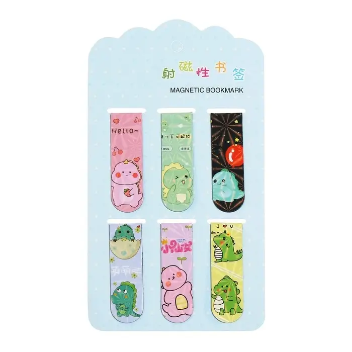 Набор магнитных закладок для книг Calligrata 6 штук, "Дракончики", МИКС