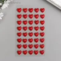 Наклейка пластик стразы "Сердечки-кристаллы с рисунками" 1,1х1,1 см МИКС 23х9,5 см