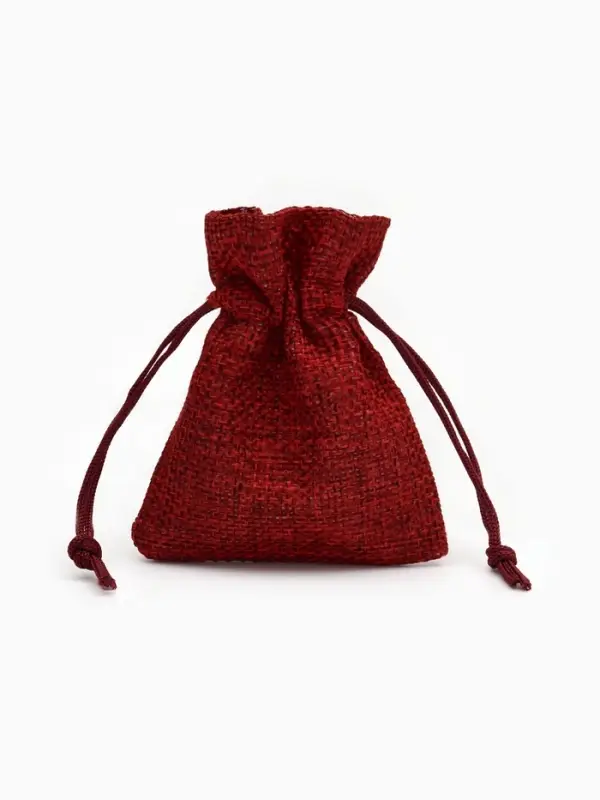 Мешочек подарочный &laquo;Льняной&raquo; 7&times;9, бордовый