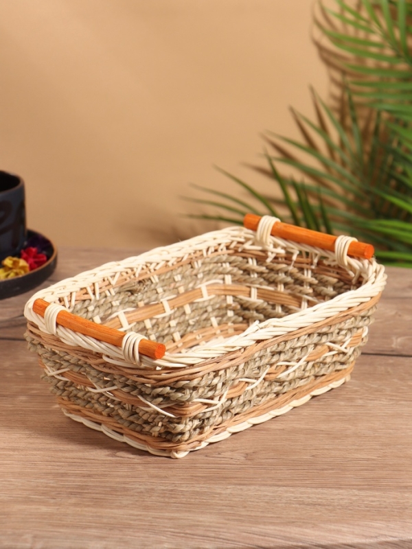 Корзина плетеная 23x17x9 см, ротанг