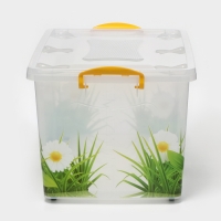 Контейнер для хранения с крышкой &laquo;Hide box. Трава&raquo;, 50 л, 60&times;38&times;31 см, на колёсиках, МИКС