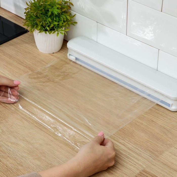 Диспенсер для пищевой плёнки Доляна, 37,3&times; 6,5&times;5,3 см, цвет белый