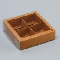 Коробка для 4 конфет, 12.5&times;12.5&times;3.5 см