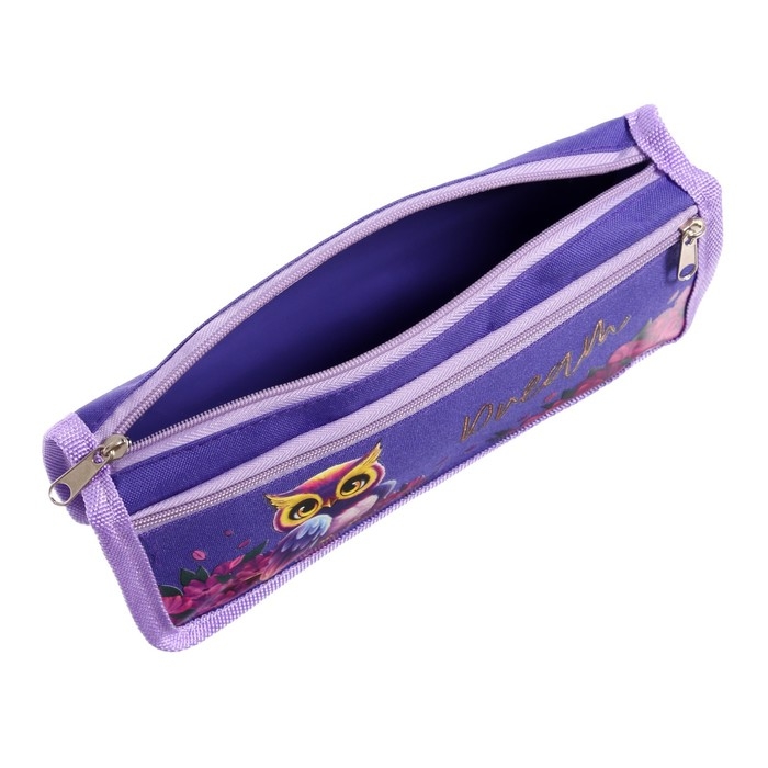 Пенал мягкий, 2 отделения, 80 х 210 х 40 мм, объёмный "Совушка"