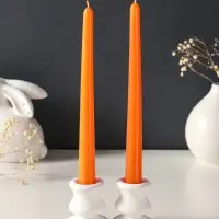 Набор свечей античных, 2,3х 24,5 см, 5 ч, 55 г, 2 штуки, оранжевый
