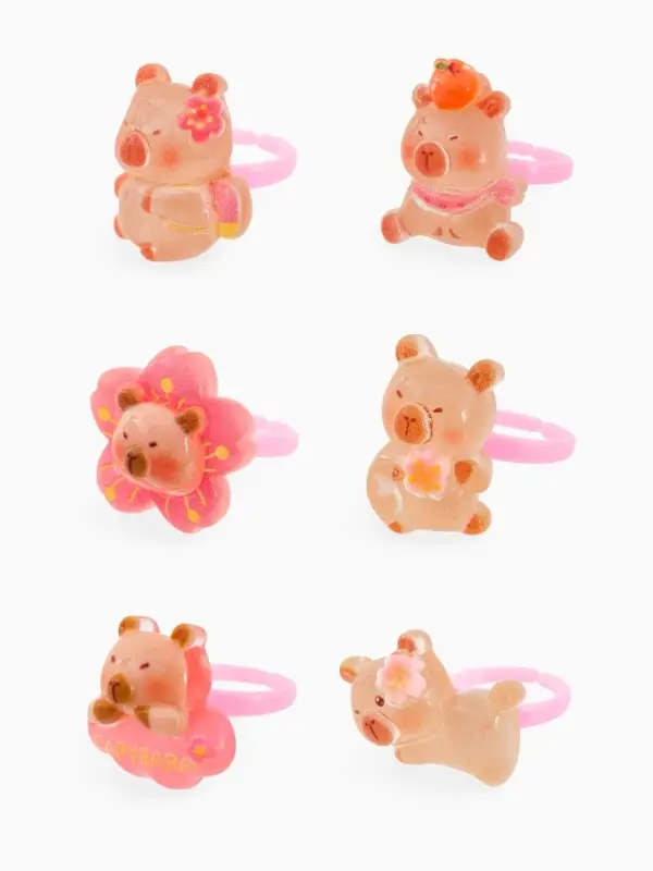 Кольцо &laquo;Выбражулька&raquo; капибара, форма МИКС, цветное, безразмерное