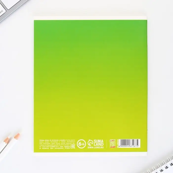 Тетрадь в линейку, предметная, 48 л.,на скрепке, А5 &laquo;ГРАДИЕНТ. Литература&raquo;