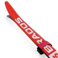Зажим-липучка для лыж узкий, черный/малиновый