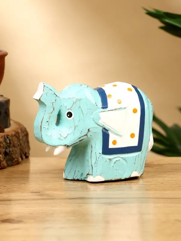Сувенир &laquo;Слонёнок&raquo;, 12&times;5&times;9 см, дерево, бирюзовый