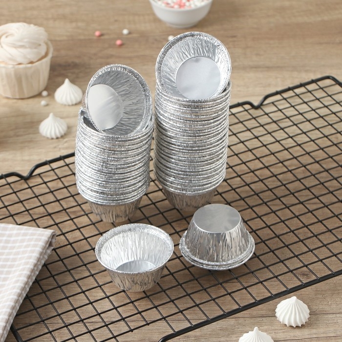 Набор форм для выпечки из фольги Доляна, 50 мл, 6&times;3 см, 50 шт