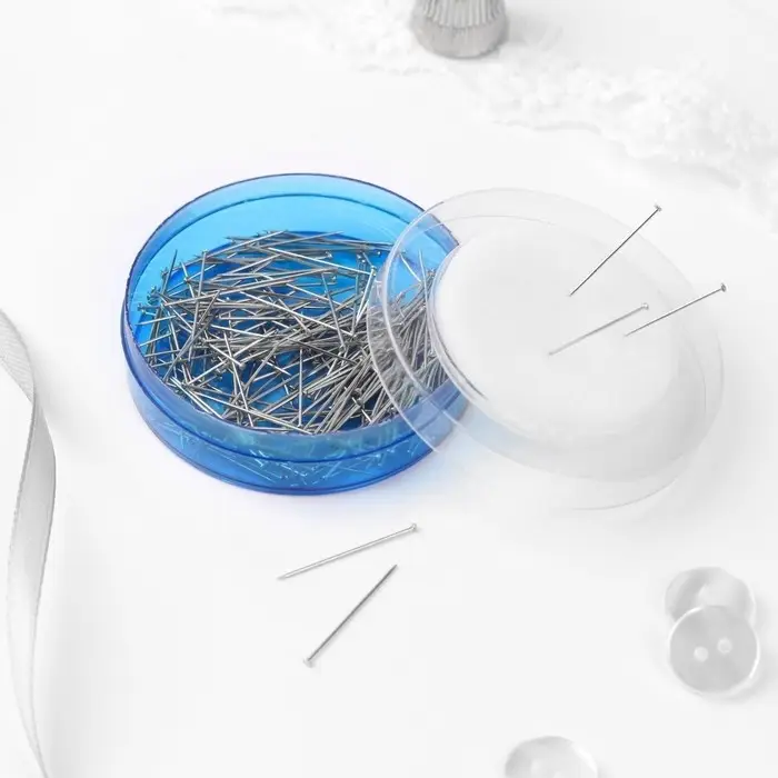 Игольница с булавками &laquo;Гвоздики&raquo;, 21 мм, 200 шт., синяя