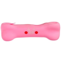 Пенал школьный "Кость" на молнии, силиконовый, розовый