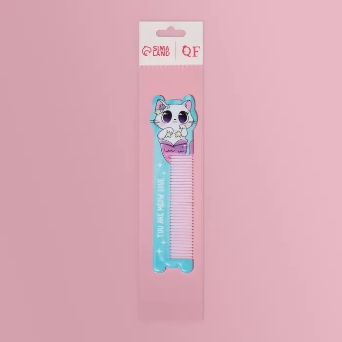 Расчёска фигурная &laquo;Кошка-русалка&raquo;, 14.7&times;3.8(&plusmn;1) см