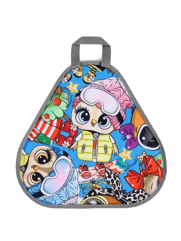 Ледянка мягкая треугольная Sova, голубой, рисунок МИКС