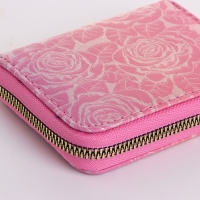 Кошелёк женский на молнии, цвет розовый