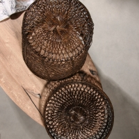 Корзина плетёная "Баскет" бамбук 39х39х50см, тёмная