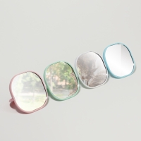 Зеркало карманное &laquo;Узор&raquo;, с подставкой, 8 &times; 8 см, цвет МИКС