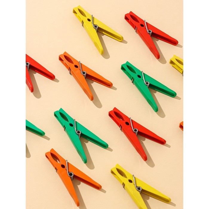 Прищепки бельевые &laquo;Пингвин&raquo;, 8 см, 12 шт, цвет МИКС