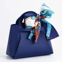 Кожанная подарочная сумочка 13 х12 х 5,5 см глубокий синий