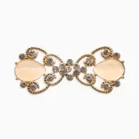 Зажим для кардигана "Ажур", винтаж, цвет белый в золоте