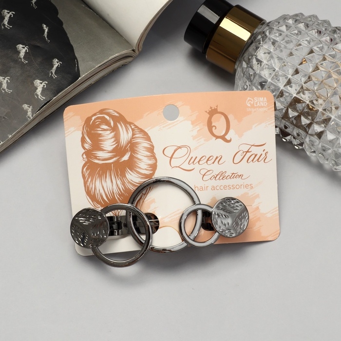 Заколка-автомат для волос &laquo;Либерти&raquo; круги, 7.5 см, серебро