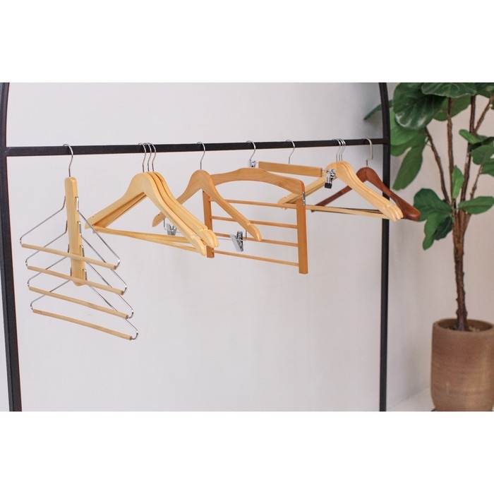 Плечики - вешалка для одежды LaDо́m Bois, 41&times;38 см, многоуровневая, деревянная сорт А