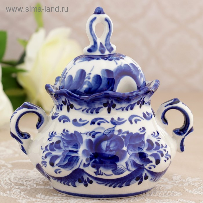 Сахарница &laquo;Анимон&raquo;, 7&times;7&times;14 см, гжель