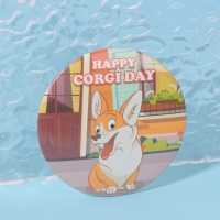 Зеркало карманное &laquo;Корги&raquo;, d = 7 см, разноцветное