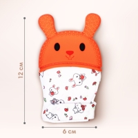 Прорезыватель-рукавичка &laquo;Зайка&raquo;, цвет красный/желтый, Крошка Я